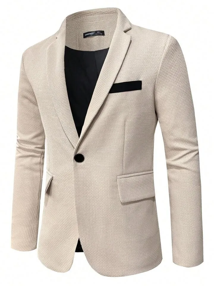 Men's knit casual blazer cotton blend comfortable fit